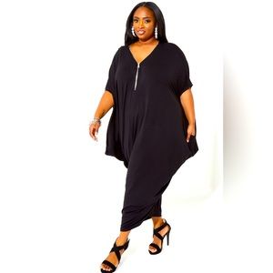 Zip Detailed Cocoon Maxi Dress Ashley Stewart Size 3X/4X